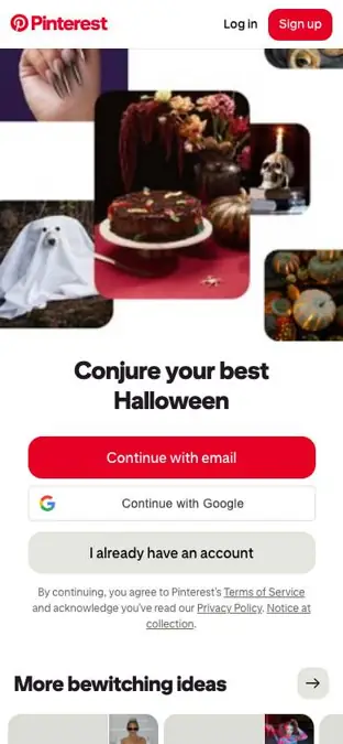 Pinterest mobile
